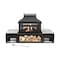 Deko Living 80 Inch Rectangular Outdoor Steel Wood Burning Fireplace w/ Log Storage, Side Tables COB10504 - alternate 1